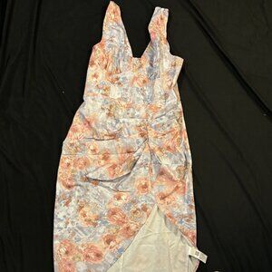Cider Satin Floral Dress (size L)